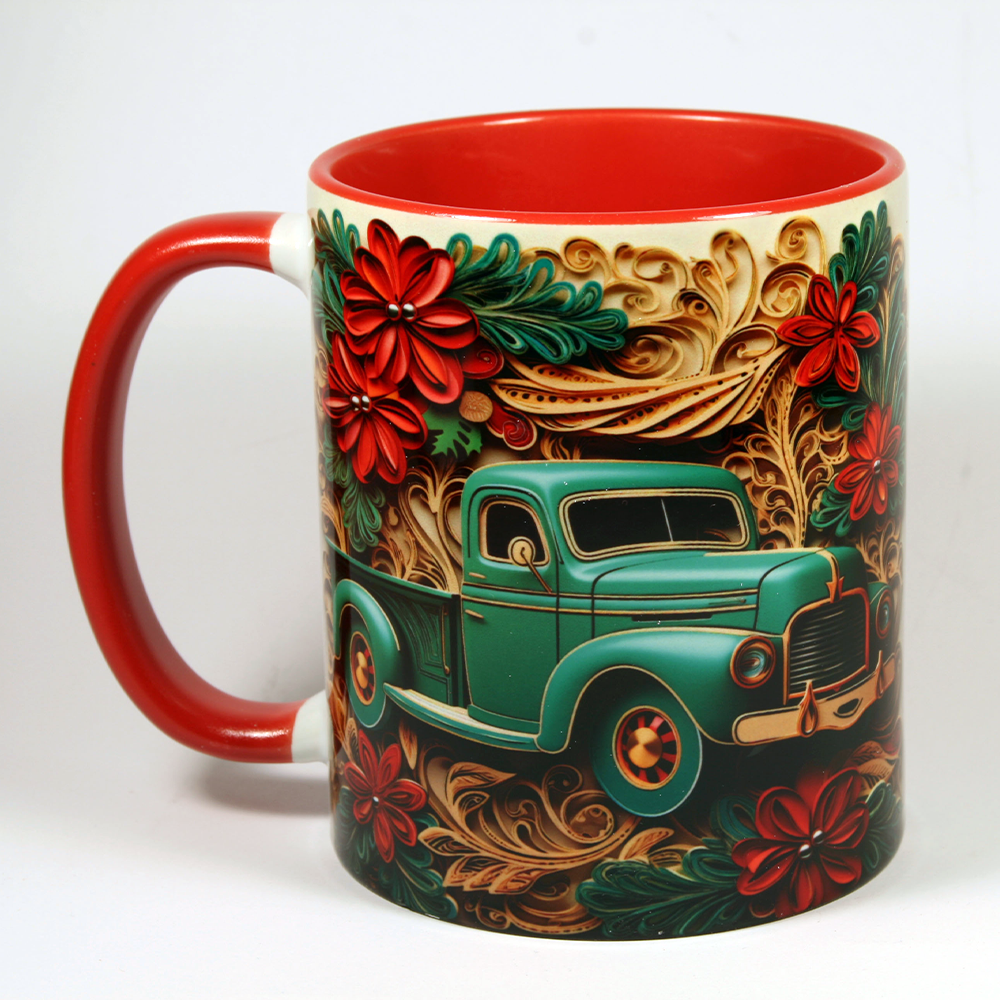 CHRISTMAS MUG - 3D CHRISTMAS TRUCK 1