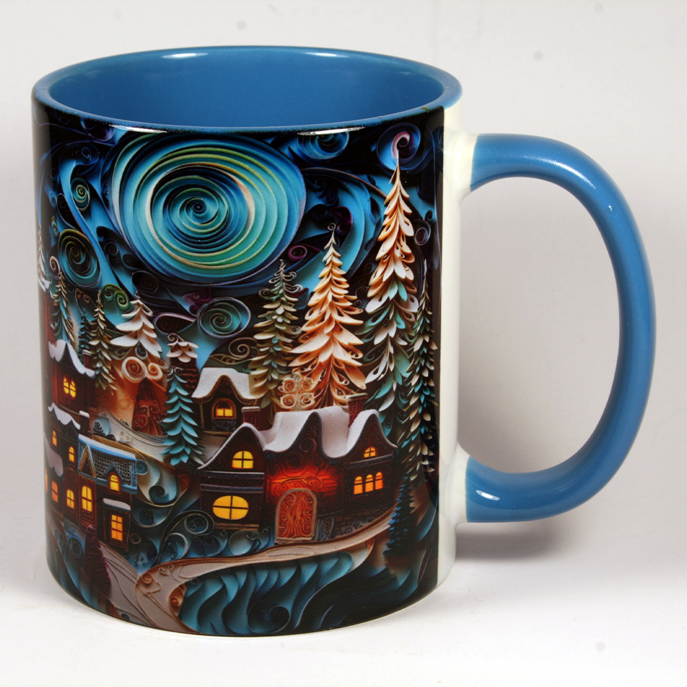 CHRISTMAS MUG - VILLAGE SCENE 3 - 3D