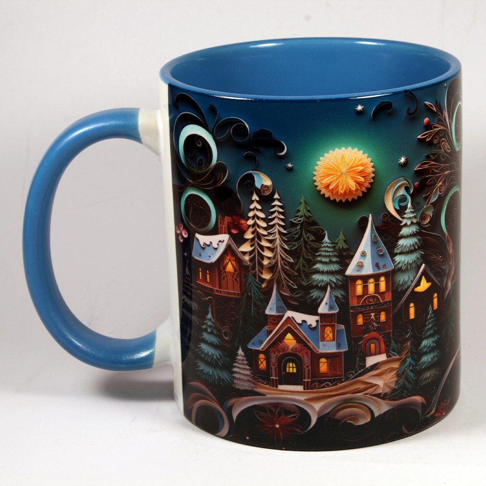 CHRISTMAS MUG - VILLAGE SCENE 5 - 3D