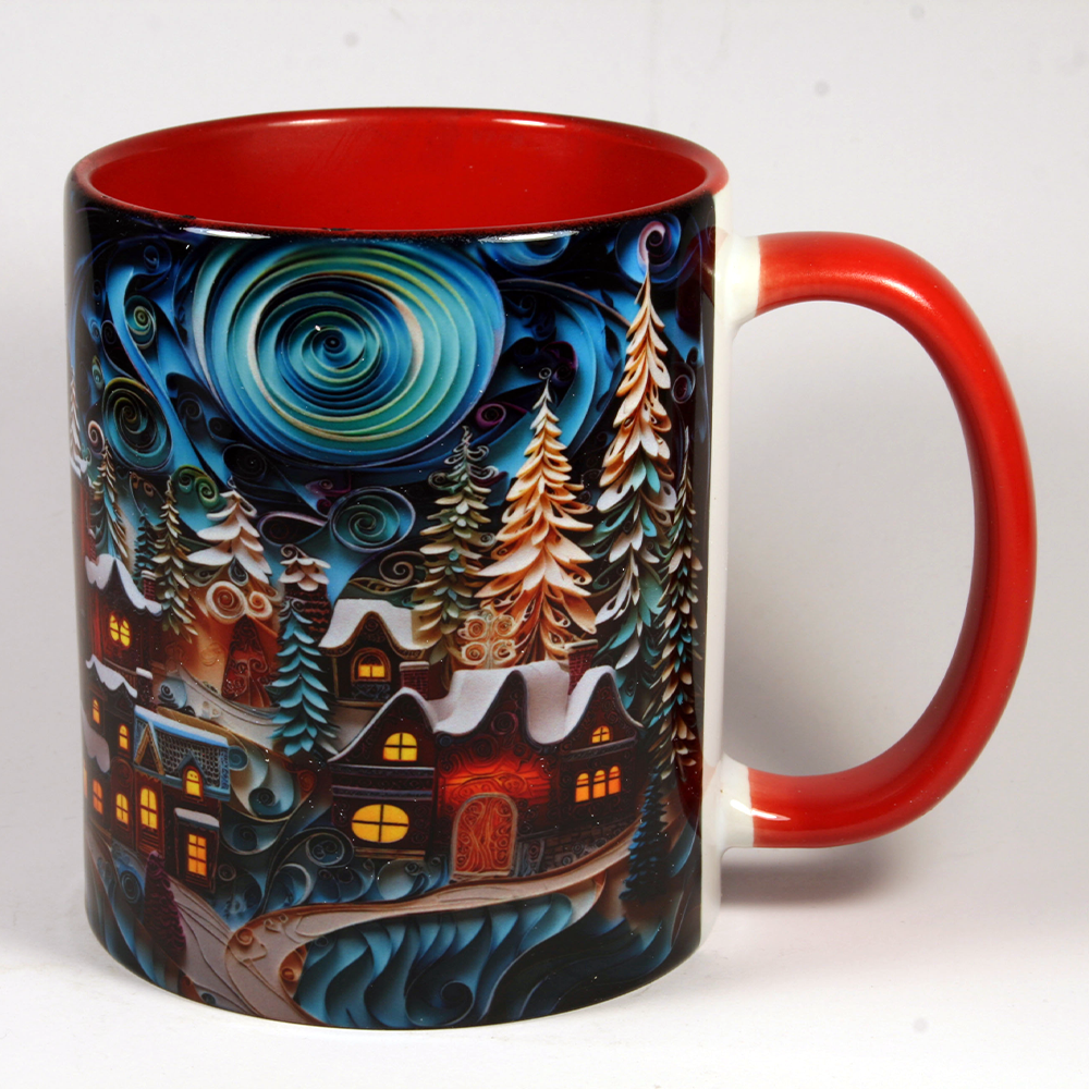 CHRISTMAS MUG - VILLAGE SCENE 3 - 3D