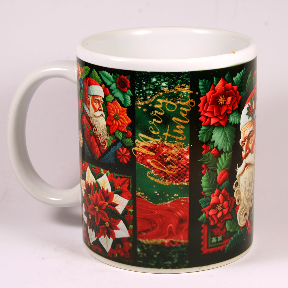 CHRISTMAS MUG - QUILTED SANTA