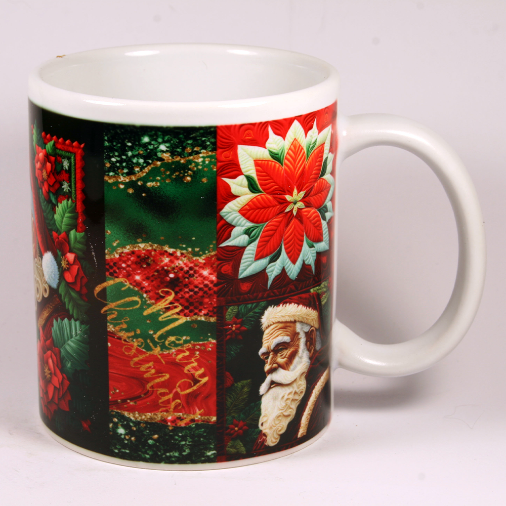 CHRISTMAS MUG - QUILTED SANTA