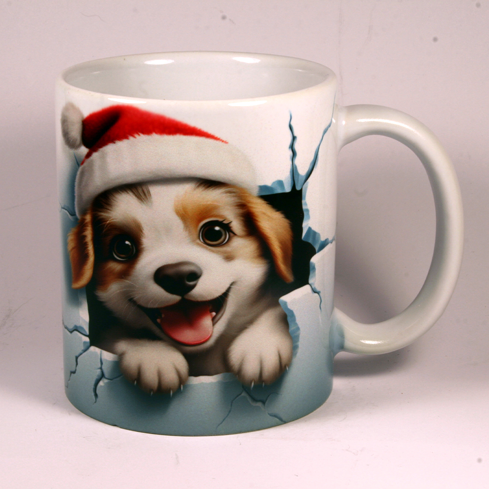 CHRISTMAS MUG - SANTA PUPPY 3D BREAK-THRU