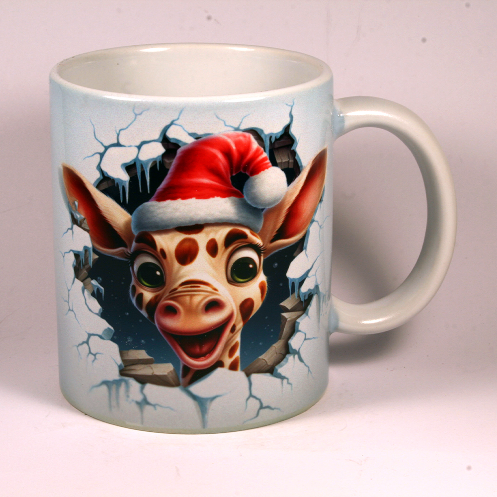 CHRISTMAS MUG - SANTA GIRAFFE 3D BREAK-THRU
