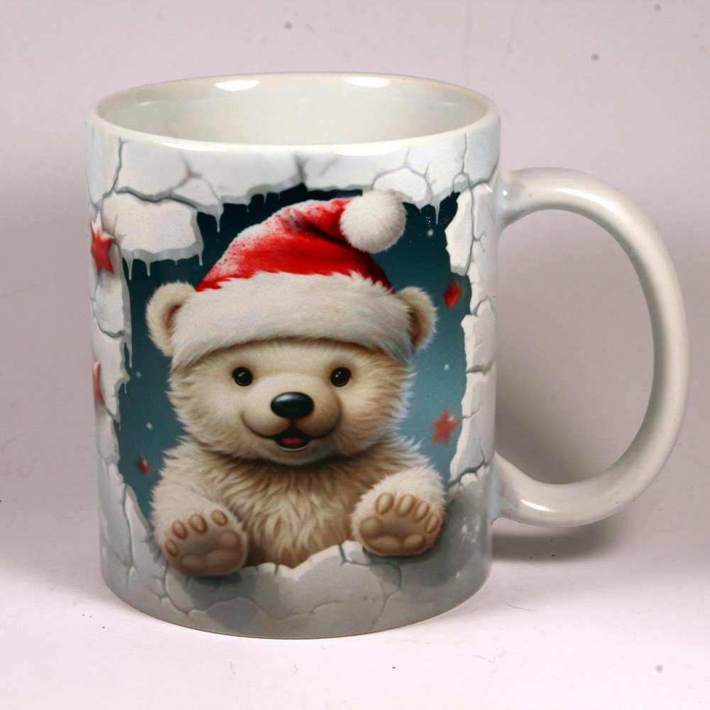 CHRISTMAS MUG - SANTA POLAR BEAR 3D BREAK-THRU