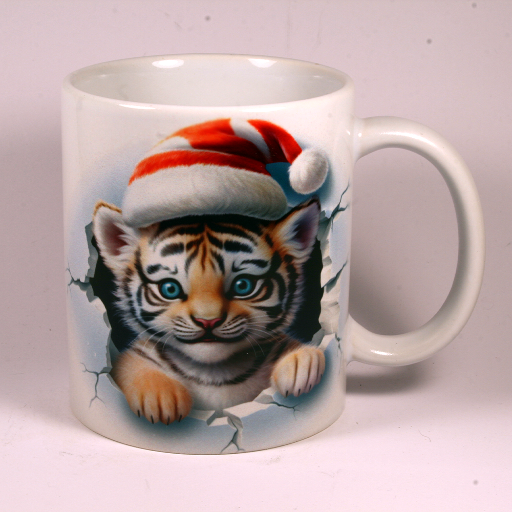 CHRISTMAS MUG - SANTA TIGER 3D BREAK-THRU