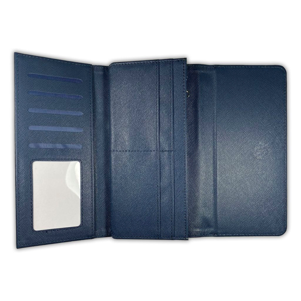 LADIES PURSE/WALLET NAVY - Royal Blue & Gold 4
