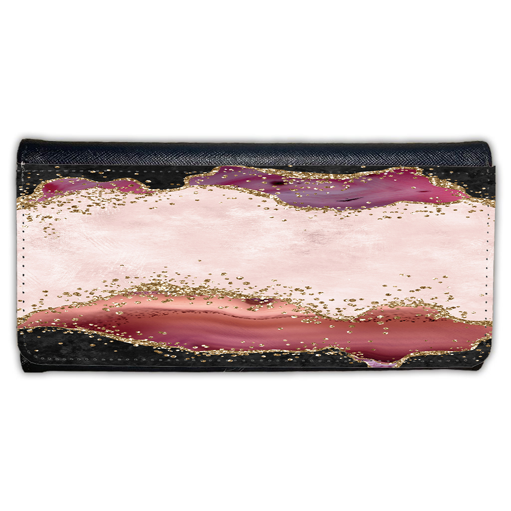 LADIES PURSE/WALLET BLACK - Blush Black Gold Marble 4