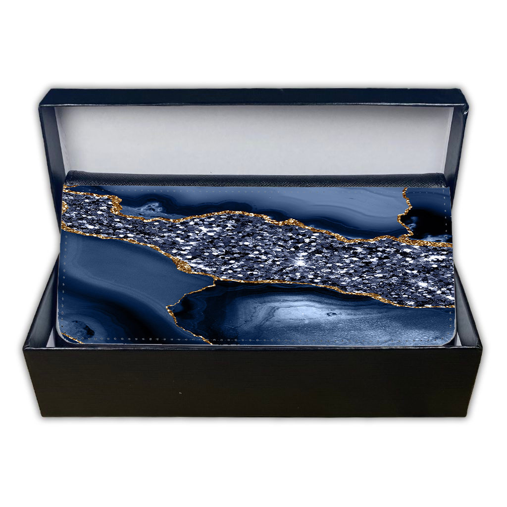 LADIES PURSE/WALLET BLACK - BLUE & GOLD GLITTER - 4 Design Options