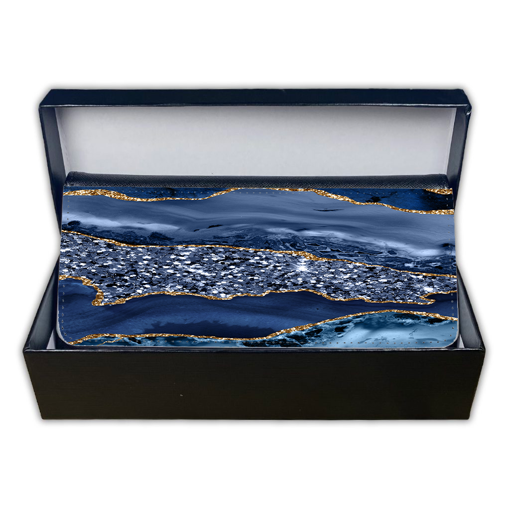 LADIES PURSE/WALLET BLACK - BLUE & GOLD GLITTER - 4 Design Options