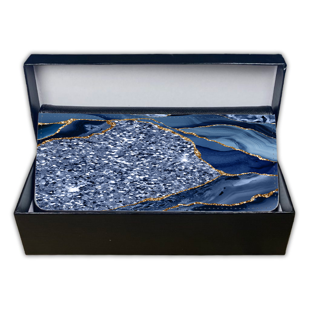 LADIES PURSE/WALLET BLACK - BLUE & GOLD GLITTER - 4 Design Options