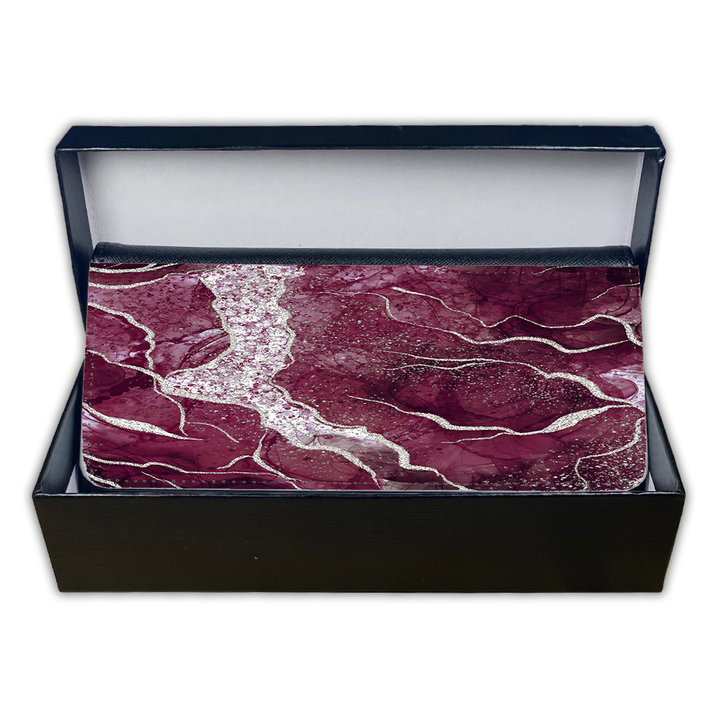 LADIES PURSE/WALLET BLACK - Burgundy & Silver - 3 Design Options