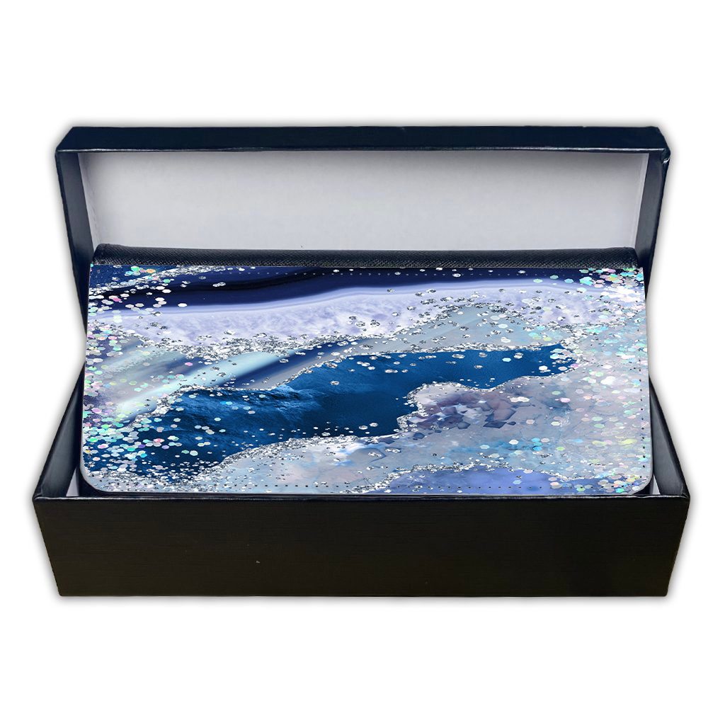 LADIES PURSE/WALLET BLACK - Teal, Purple & Glitter 3