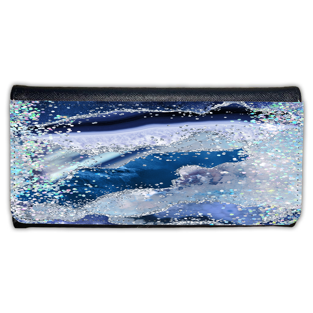 LADIES PURSE/WALLET BLACK - Teal, Purple & Glitter - 6 Design Options