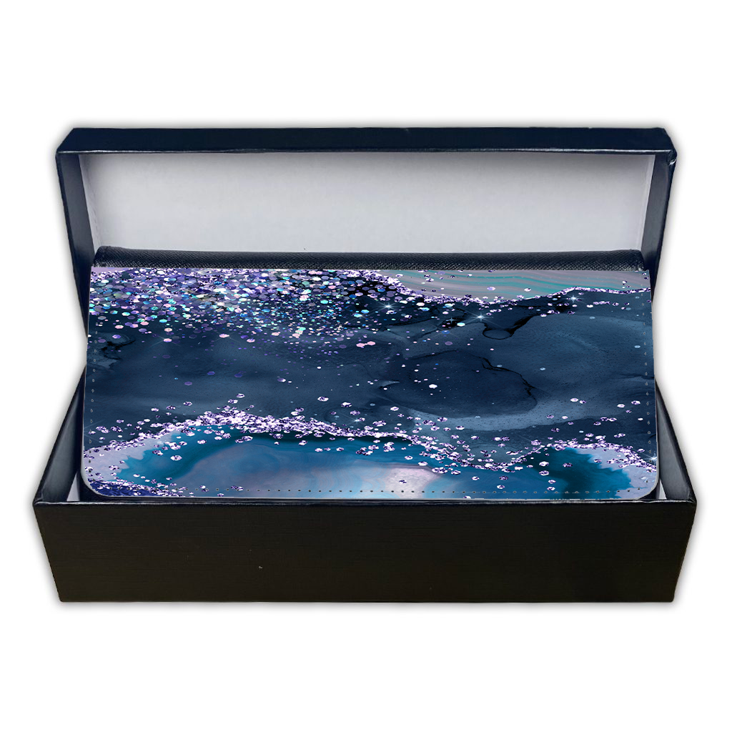 LADIES PURSE/WALLET BLACK - Teal, Purple & Glitter - 6 Design Options