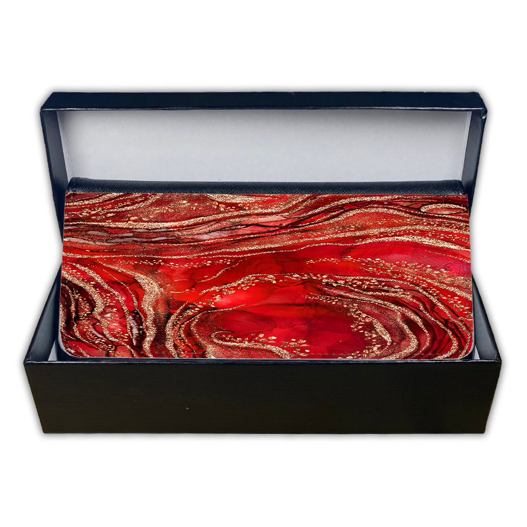LADIES PURSE/WALLET BLACK - RED & GOLD 1