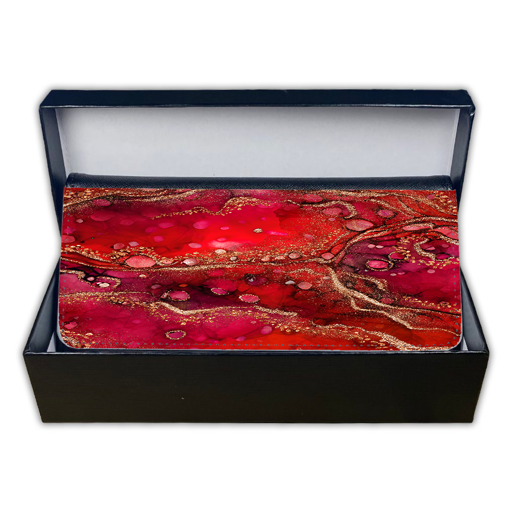 LADIES PURSE/WALLET BLACK - RED & GOLD 4