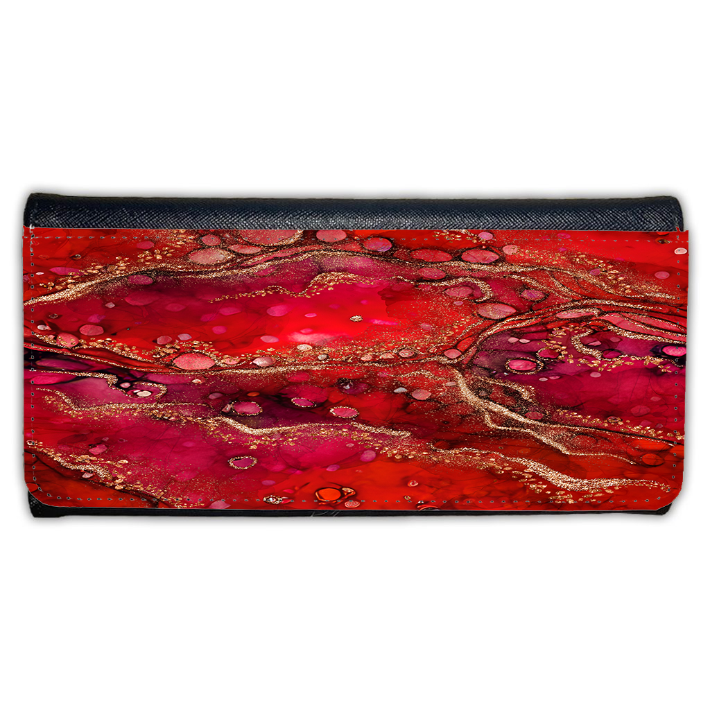 LADIES PURSE/WALLET BLACK - RED & GOLD 4