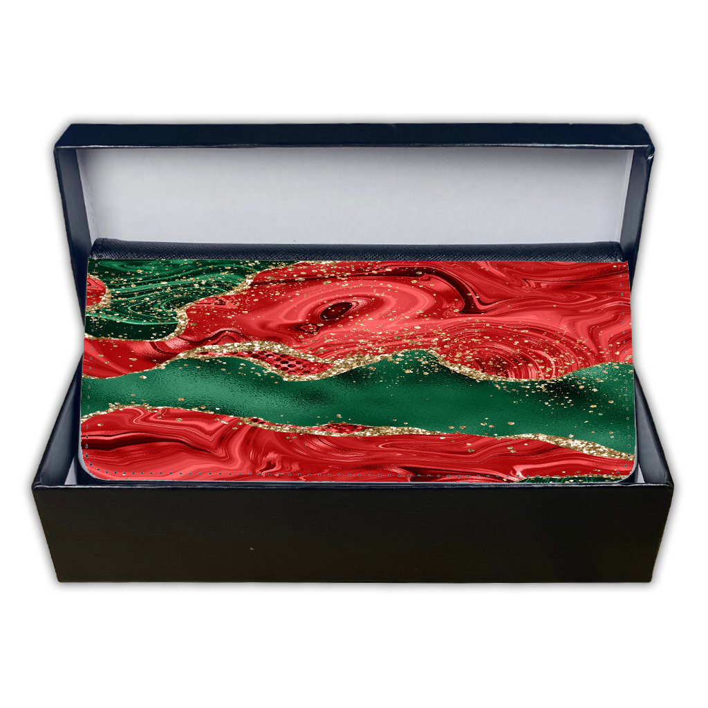 LADIES PURSE/WALLET BLACK - RED GREEN & GLITTER - 6 Design Options