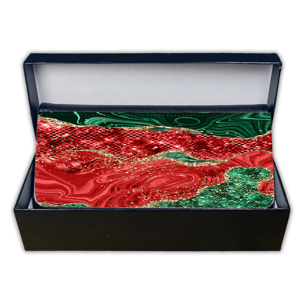 LADIES PURSE/WALLET BLACK - RED GREEN & GLITTER - 6 Design Options