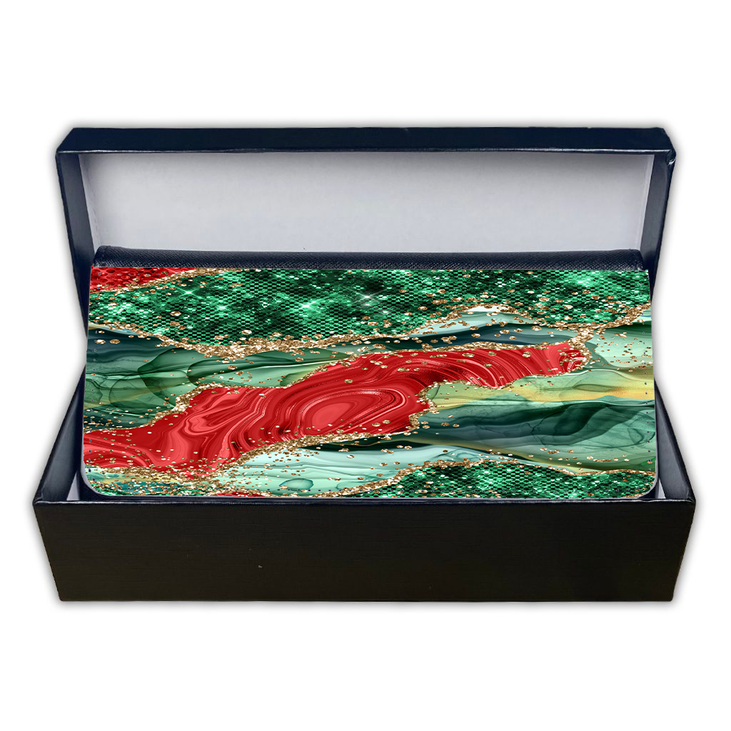 LADIES PURSE/WALLET BLACK - RED GREEN & GLITTER - 6 Design Options