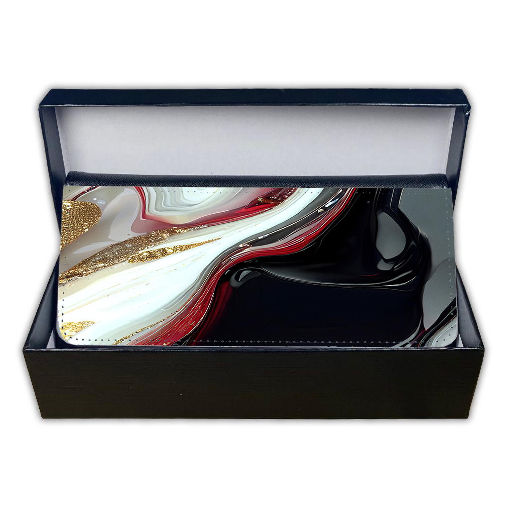 LADIES PURSE/WALLET BLACK - Black Red White & Gold 2