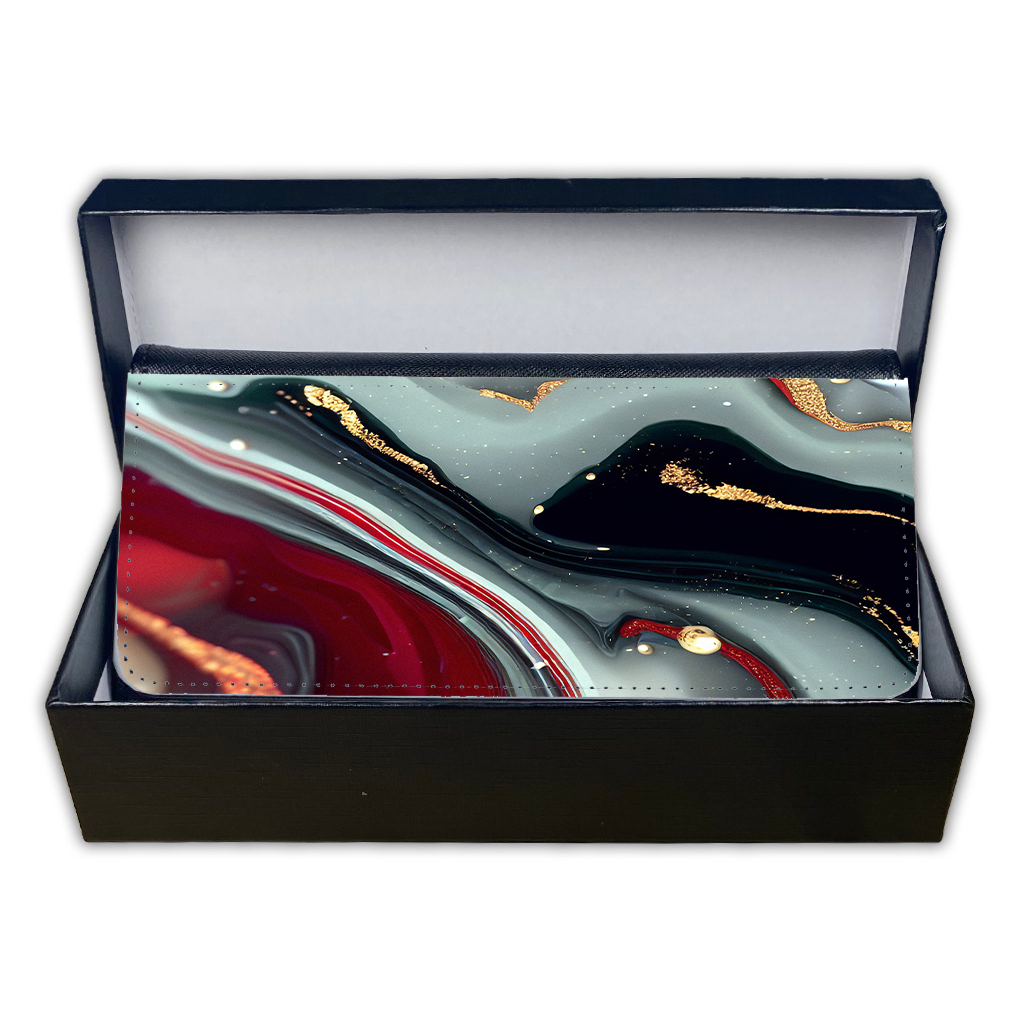 LADIES PURSE/WALLET BLACK - Black Red White & Gold 3