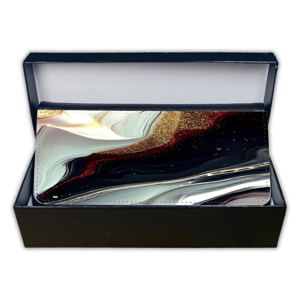 LADIES PURSE/WALLET BLACK - Black Red White & Gold 5