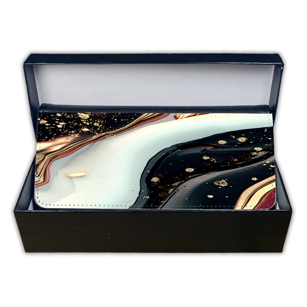 LADIES PURSE/WALLET BLACK - Black Red White & Gold 6