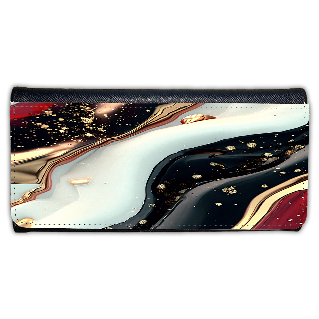 LADIES PURSE/WALLET BLACK - Black Red White & Gold 6