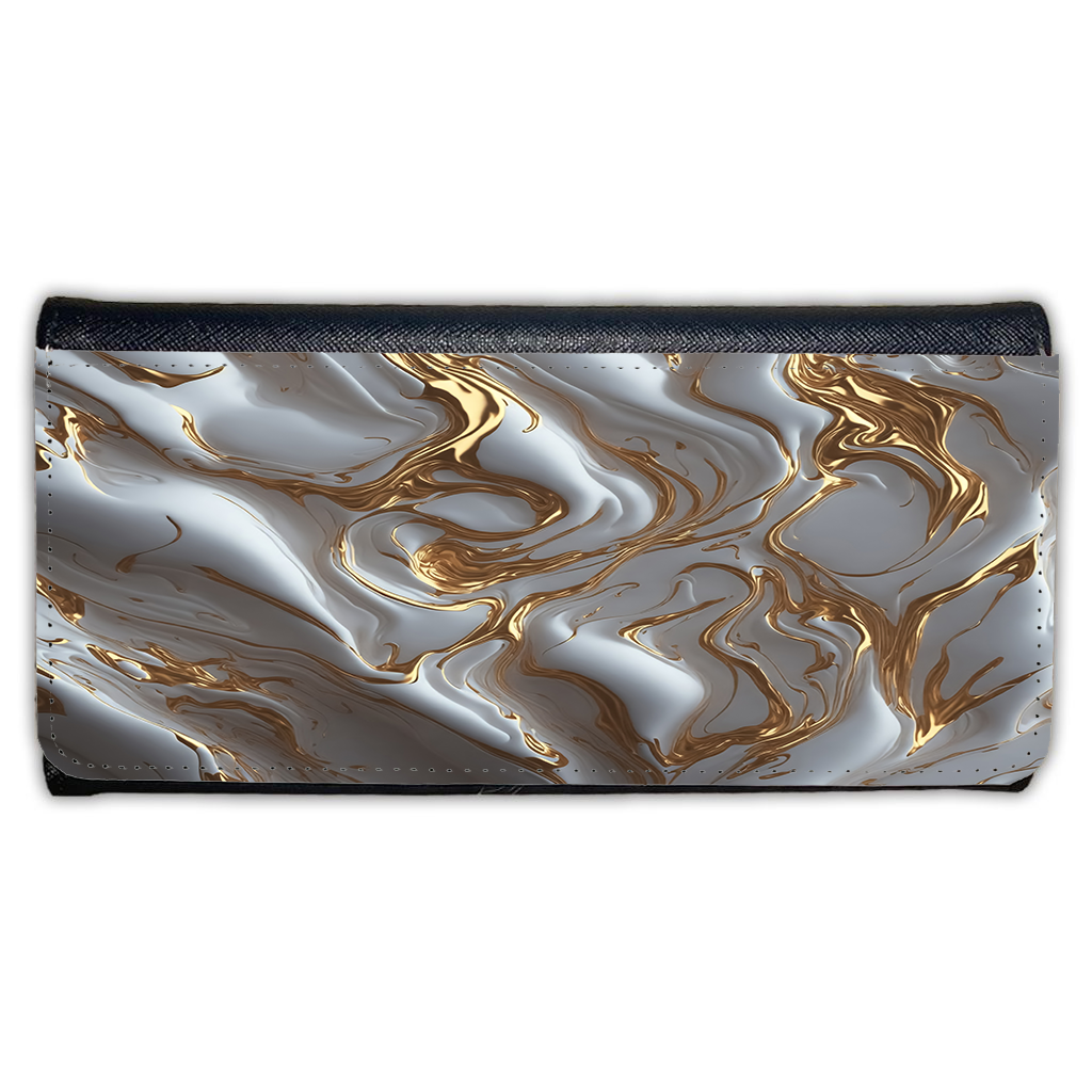 LADIES PURSE/WALLET BLACK - WHITE & GOLD MARBLE - 3 Design Options