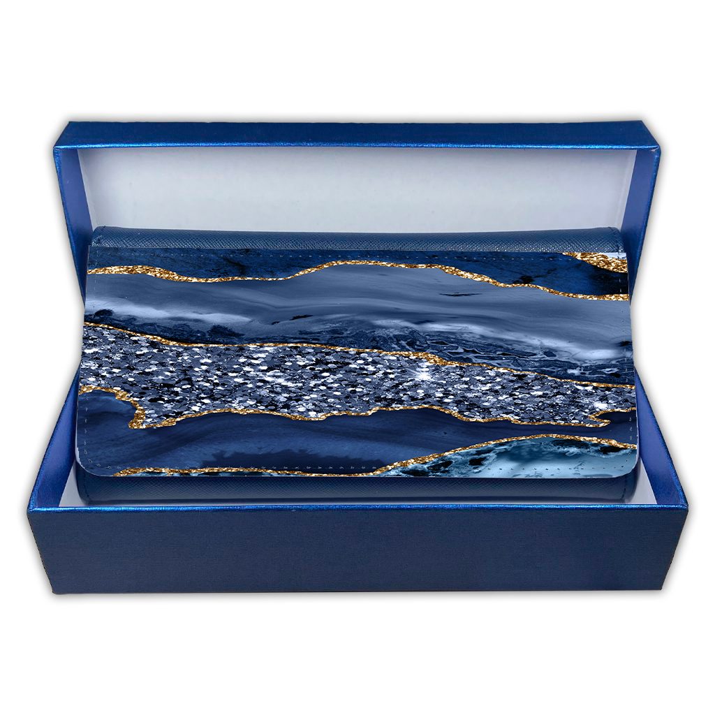 LADIES PURSE/WALLET NAVY - BLUE & GOLD GLITTER 3