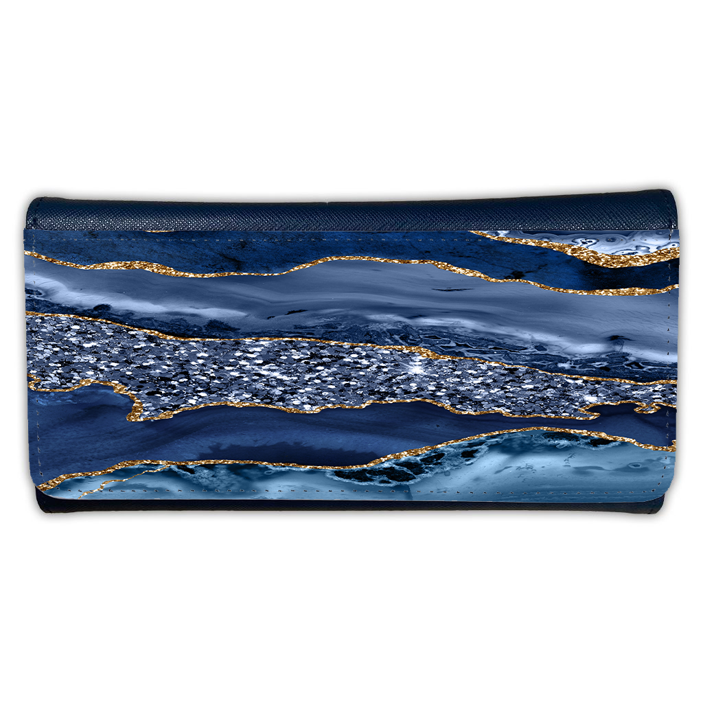 LADIES PURSE/WALLET NAVY - BLUE & GOLD GLITTER - 4 Design Options