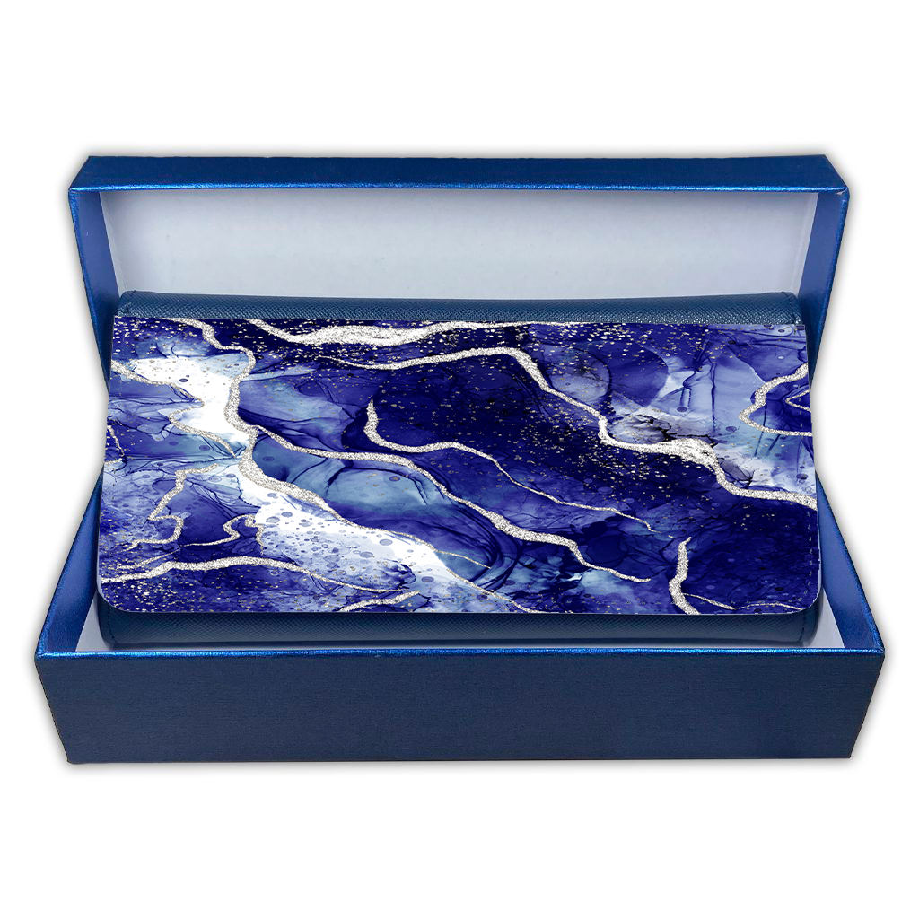 LADIES PURSE/WALLET NAVY - COBALT & SILVER 1
