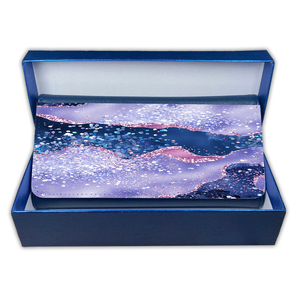 LADIES PURSE/WALLET NAVY - Teal, Purple & Glitter - 5 Design Options