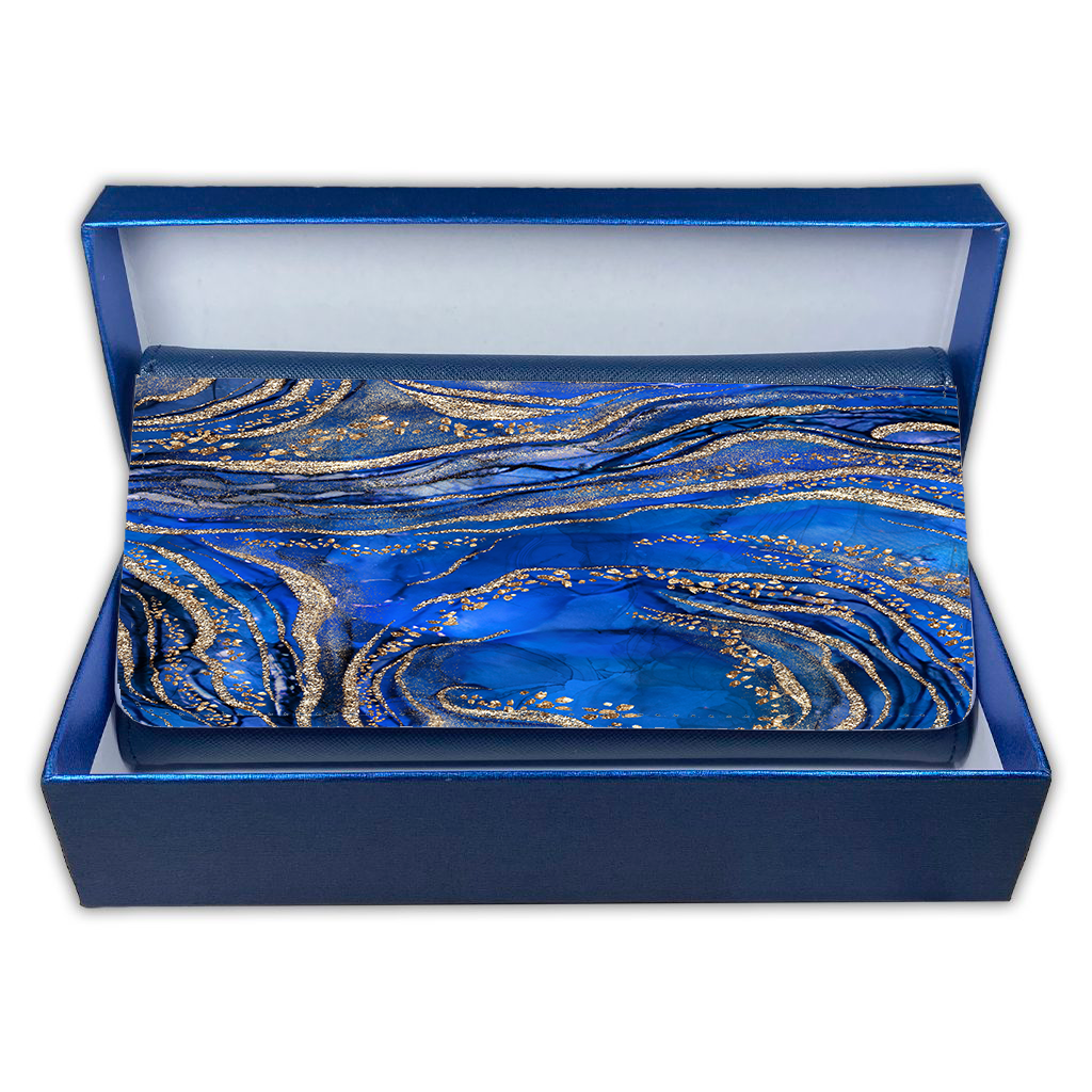 LADIES PURSE/WALLET NAVY - Royal Blue & Gold - 6 Design Options