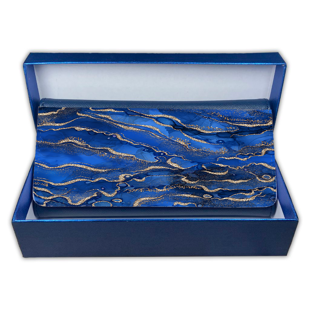 LADIES PURSE/WALLET NAVY - Royal Blue & Gold - 6 Design Options
