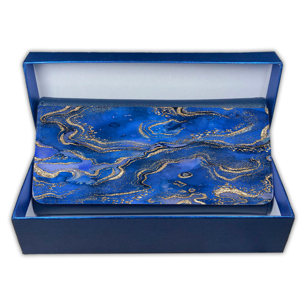 LADIES PURSE/WALLET NAVY - Royal Blue & Gold 4