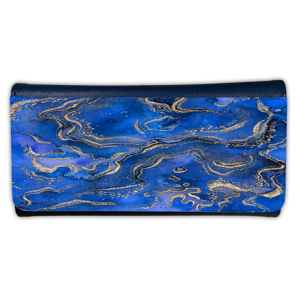 LADIES PURSE/WALLET NAVY - Royal Blue & Gold 4