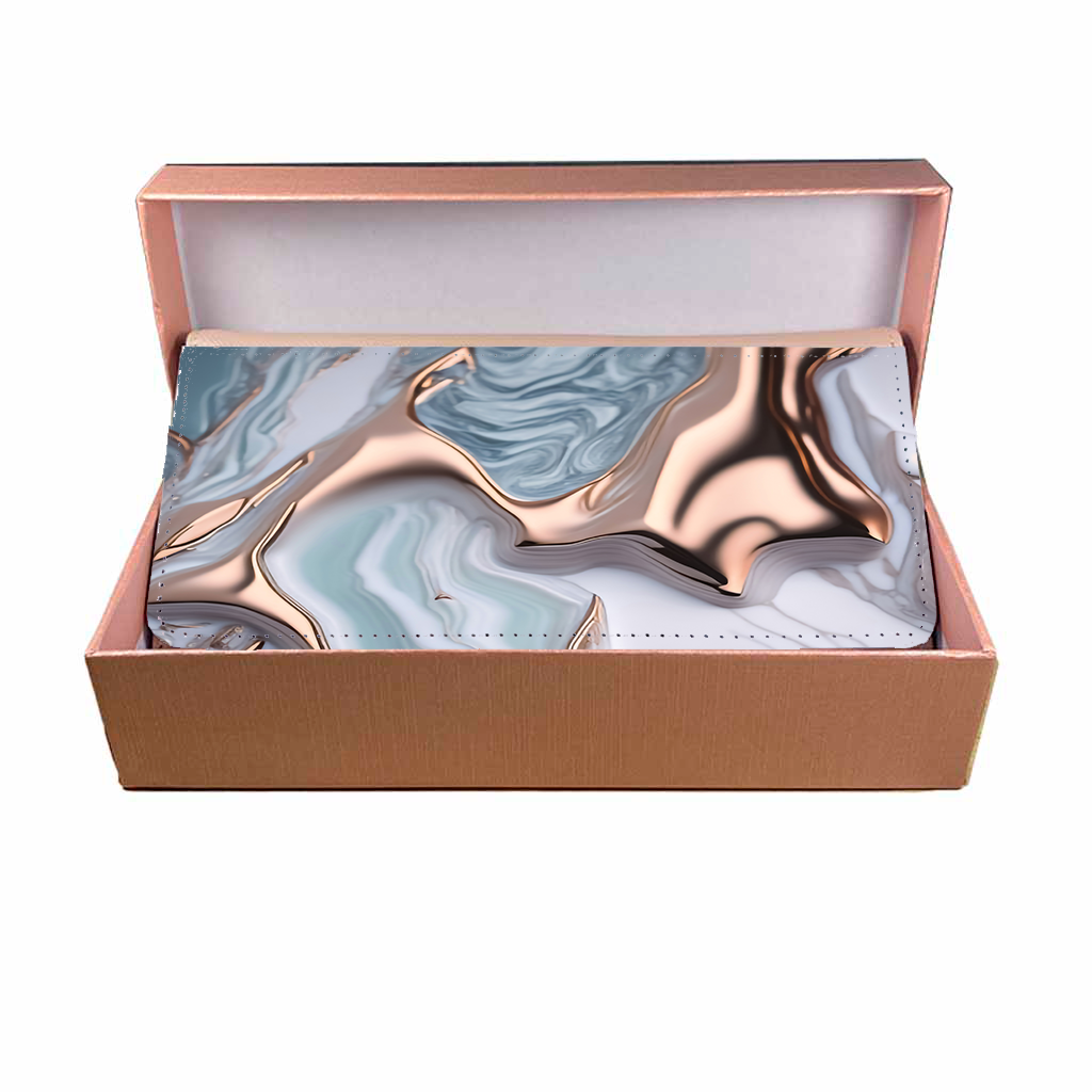 LADIES PURSE/WALLET PINK - Mint & Pink Marble 1