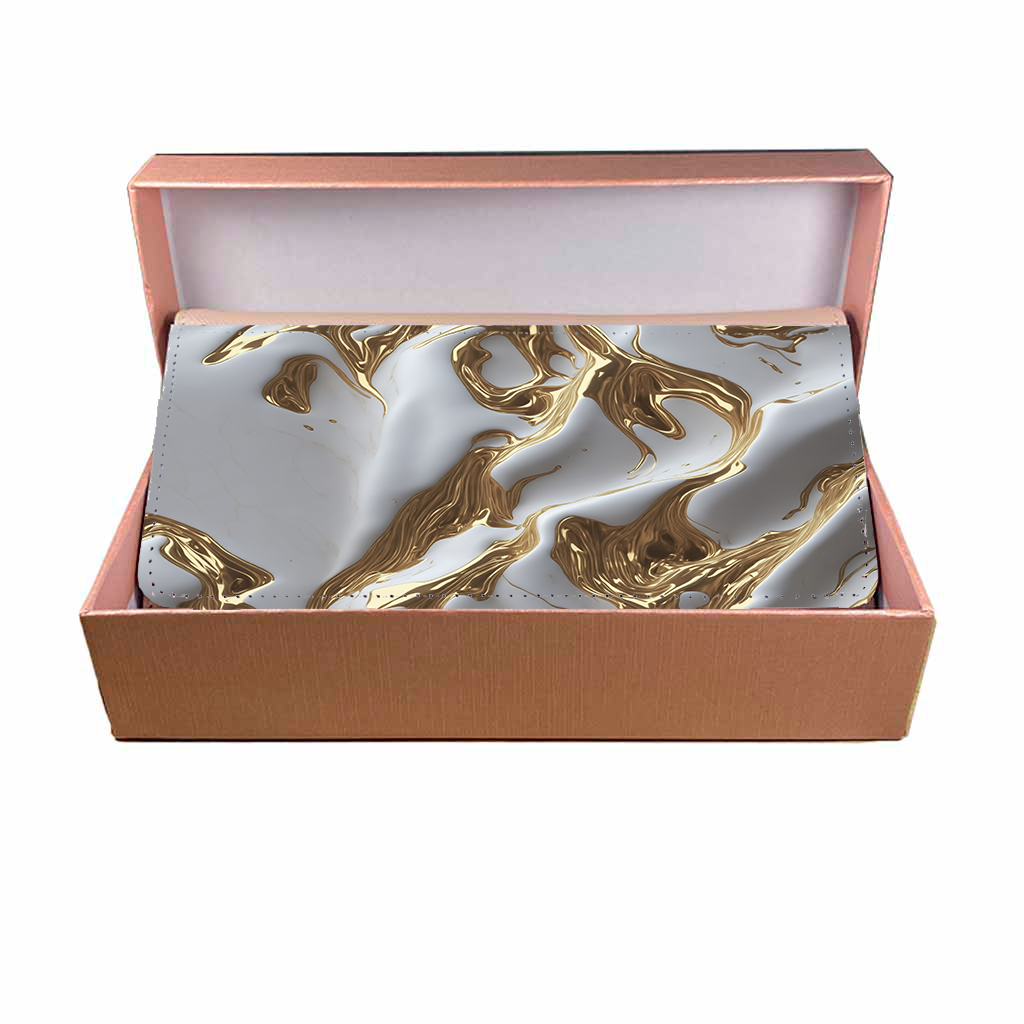 LADIES PURSE/WALLET PINK - White & Gold Marble - 6 Design Options