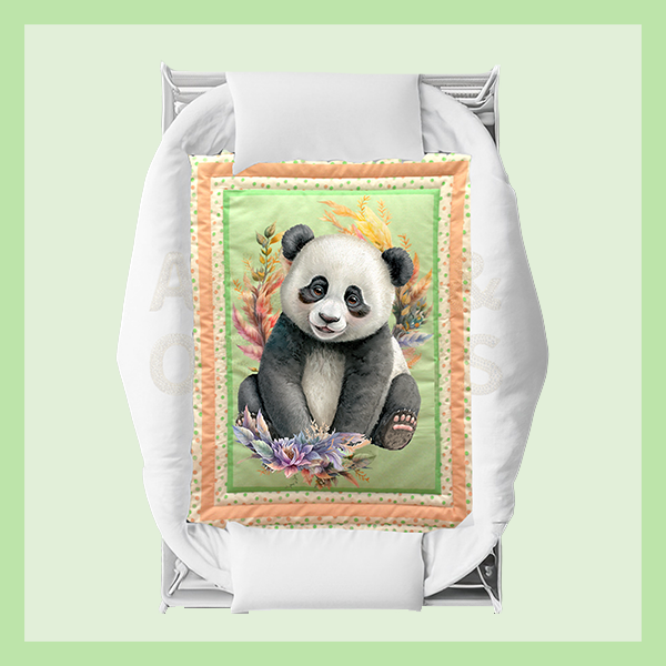 PANDA BASSINET QUILT | JUNGLE COLLECTION