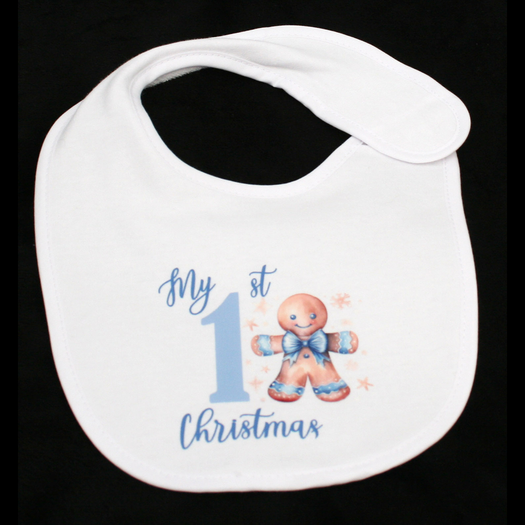 BIB WHITE - MY 1ST CHRISTMAS BLUE - BLUE GINGERBREAD 2