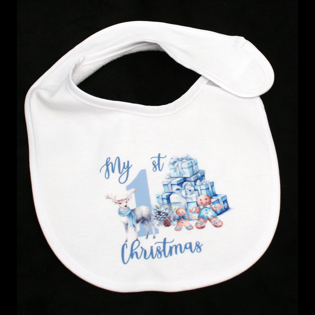 BIB WHITE - MY 1ST CHRISTMAS BLUE - BLUE GINGERBREAD 3