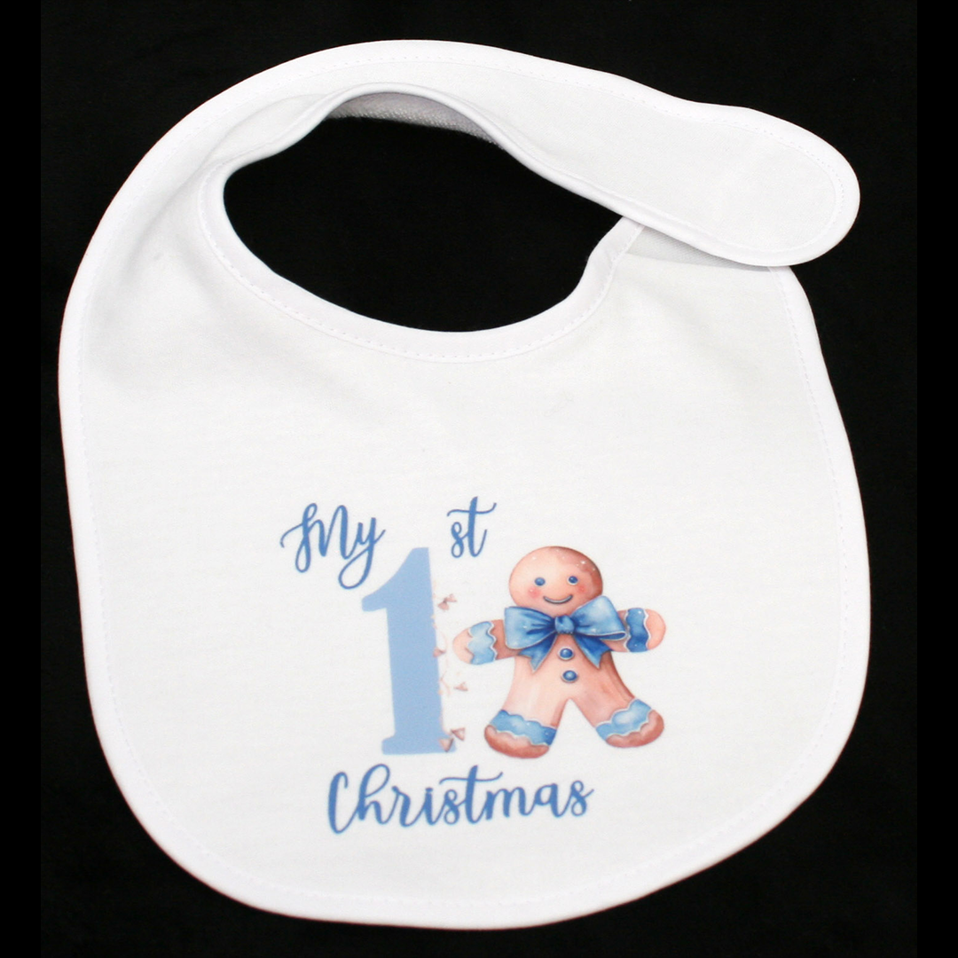 BIB WHITE - MY 1ST CHRISTMAS BLUE - BLUE GINGERBREAD 4