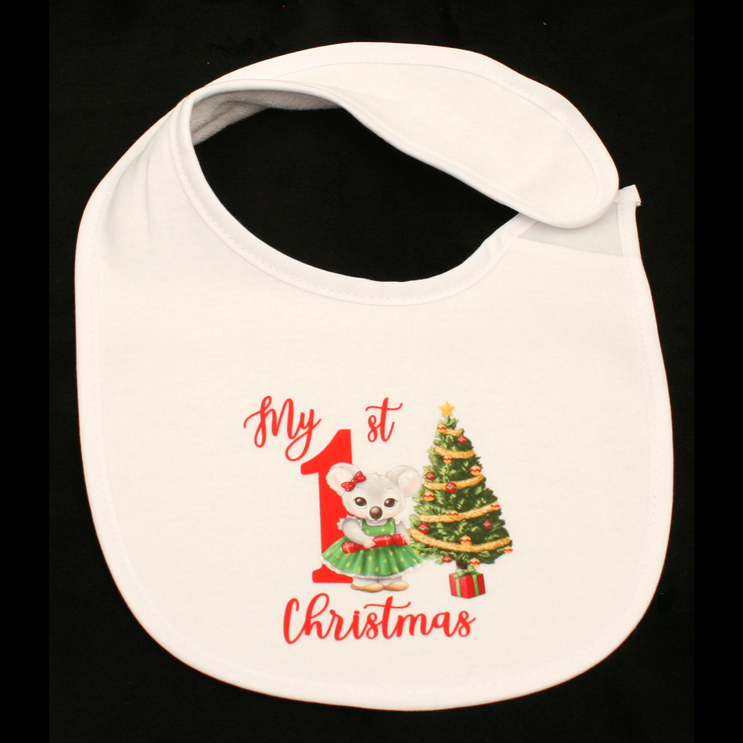 BIB WHITE - MY 1ST CHRISTMAS RED - CHRISTMAS KOALA