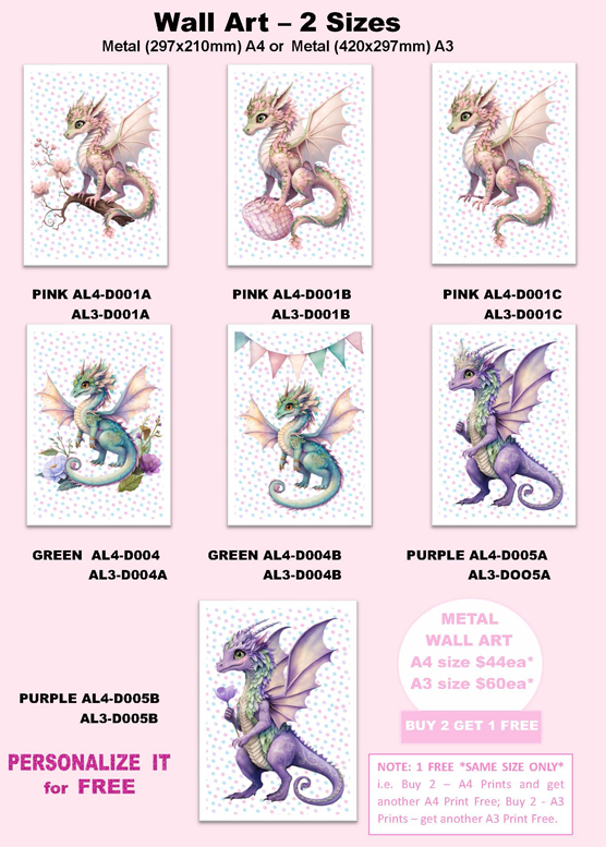 FAIRY DRAGON | Wall Art Metal - A3 SIZE