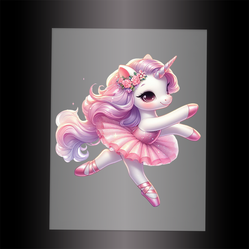 (DTF-10036) BALLERINA UNICORN - Garment Transfer