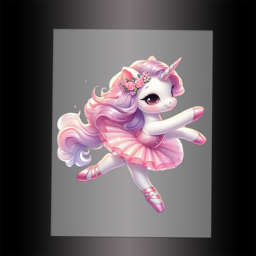 (DTF-10036) BALLERINA UNICORN - Garment Transfer