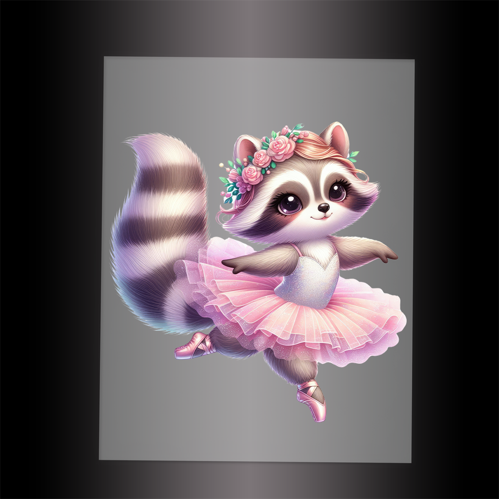(DTF-10038) BALLERINA RACCOON - Garment Transfer